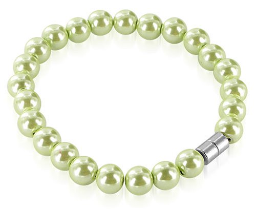Green Magnetic Beads 7.5 Bracelet with Magnetic Clasps