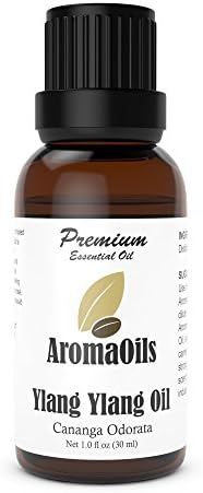 Ylang Ylang Essential Oil by AromaOils - 1 oz (30 ml) - 100% Pure and Best for Aromatherapy, Massage Oil, Hair, Skin, Perfume, Aphrodisiac, Sensual, and as a Mood Enhancer