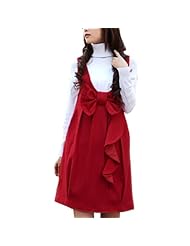 Scoop Neck Sleeveless  Pleated Beaded  Polyester Jumper  With a Bow(s) and Ruffles