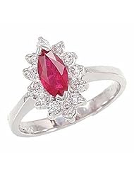 14K White Gold Ruby and Diamond Ring -- LIFETIME WARRANTY