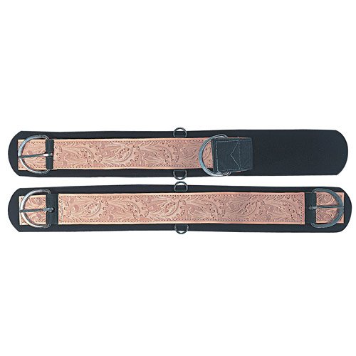 Saddle Girth Western Neoflex Girth With Tooled Leather
