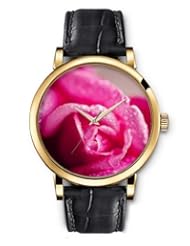 SPRAWL Aanalog Fashion Series Gold Ladies Watches of Genuine Black Leather Strap,Unique Wrist Watch for Women Girls Designed with Rose petal