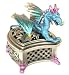 3.5" Tall Pewter and Enamel Mythical Dragon Trinket Box