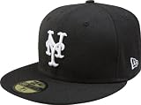 MLB New York Mets Black with White 59FIFTY Fitted Cap (7 3/8)