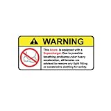 Acura Supercharged Engine No Bra, Warning decal, sticker 