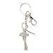 Lisbeth Dahl Silver Ballet Dancer Keyring with Crystals