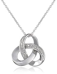 Sterling Silver Diamond Knot Pendant Necklace (0.025 cttw, I-J Color, I3), 18"