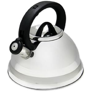 Prime Pacific PPD3001SS- 3 Quart Red Stainless Steel Whistling Tea kettle