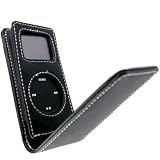 Eforcity Black Leather Case for iPod Nano 2GB / 4GB with Full Flap Cover