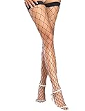Yummy Bee Sexy Wide Whalenet Stockings Black Large Fishnet Holdups