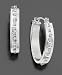 14k White Gold Diamond Accent Oval Hoop Earrings