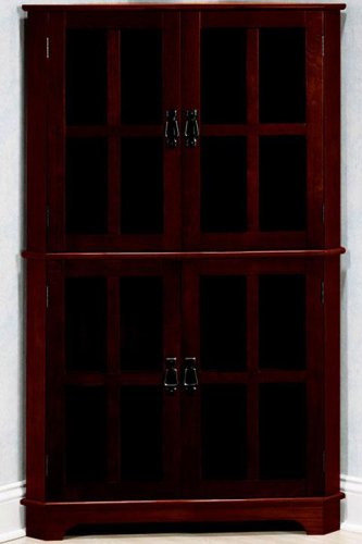 Craftsman 36 "w corner cabinet with glass doors, Glass 36" W, OAK MACINTOSH