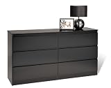 Dresser with Six Drawers in Black Finish