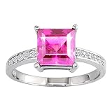 14k White Gold Pink Tourmaline Ring