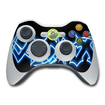 Neon Blue Barbs Design Skin Decal Sticker for the Xbox 360 Controller