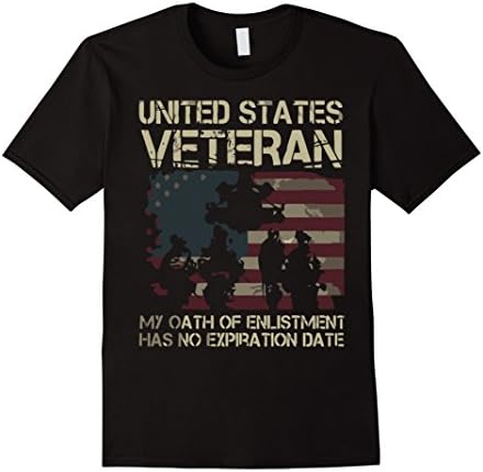 Men's US VETERAN MY OATH ENLISTMENT HAS NO EXPIRATION DATE shirt 2XL Black