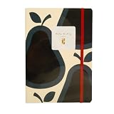Orla Kiely Pear Notebook, 5.75 x 8.125 Inches, 128 Pages - 64 Ruled, 32 Graph, 32 Blank, Blue (19449)