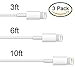 Bestfy(TM)3 Pack 3FT 6FT 10FT 3IN1 Lightmax-series Extended Extra Long and Extremely Durable 8Pin to USB Power Cable Cord Wire with Authentication Chip Ensures Fastest Charging and Syncing Speed for iPhone 6 iPhone 6 Plus iPhone 5 5c 5s iPad 4 Mini Air iPod Nano 7 iPod Touch 5, Compatible with the Latest iOS. No Annoying Error Message, Enjoy Lifetime Worry-free Guarantee(White)