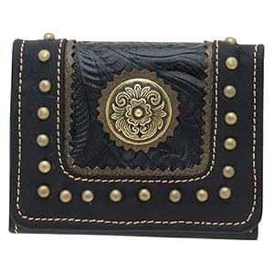 American West Texas Gold Ladies Tri-Fold French Wallet with Snap Closure