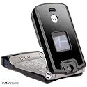 Black Hard Plastic Carry Case With Black Metal Stainless Steel Protective Cover For Motorola Razr V3 V3c V3m Moto T-Mobile Verizon Cellular Phone Sold By TopDeals888