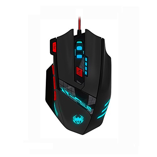 [2015 New Version] USB Gaming Mouse - eTopxizu 8 Buttons 9200 DPI 6 Colors High Precision LED Gaming Mouse Game Mice for PC Computer Mouse with Weight Tuning Set