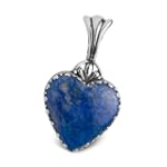 Carolyn Pollack Sterling Silver and Denim Lapis Te Amo Heart Pendant (Medium Bail)