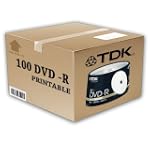 100 DVD -R VERGINI VUOTI 100% TDK 16X...
