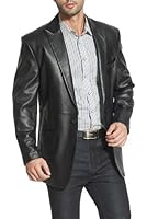 BGSD Men's "Judd" One-Button Lambskin Leather Blazer