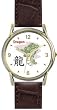 Dragon - Chinese Symbol - WATCHBUDDY&reg; DELUXE TWO TONE WATCH - Brown Strap - Small Size (Standard Women's Size)