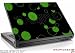 Large Laptop Skin Lots of Dots Green on Black