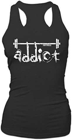 Barbell Addict Jersey Racer-back tank top S-XXL-Black-WHITE