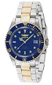 MEN'S AUTOMATIC 26-JEWEL 2-TONE DIVE WATCH COIN BEZEL BLUE DIAL 9938C