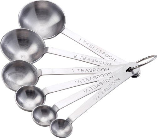 HIC Essentials Stainless Steel Measuring Spoons, 6-Piece Set
