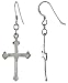 Sterling Silver 1" (25mm) Cross Earrings title=