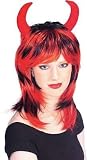 Enchantress Cornu - Adulte perruque Halloween Fancy Dress - Noir / Rouge