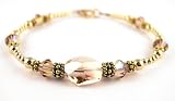 2 Piece Bracelet & Earring SET: Golden Shadow (Taupe) Gold Filled Swarovski Crystal Handmade Beaded Bracelets