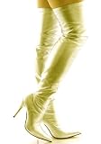 Gold Sexy Thigh High Boot Stretchy
