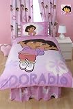from Character World Dora Totally Adorable Single Panel Duvet Set