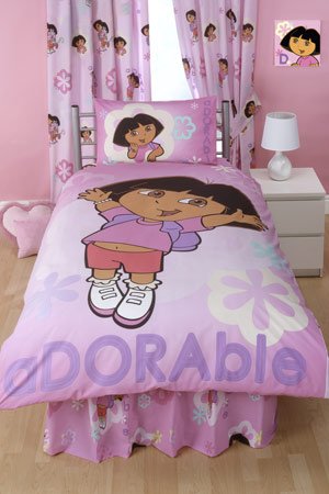 Dora Totally Adorable Single Panel Duvet Set