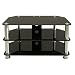 Premier AV HF0040 Plasma and LCD TV Silver Leg Stand Upto 37 inch or 40kgs - Black Glass, Silver Legs