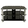 Premier AV HF0040 Plasma and LCD TV Silver Leg Stand Upto 37 inch or 40kgs - Black Glass, Silver Legs