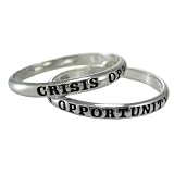Sterling Silver Crisis Equals Opportunity Inspirational Ring for men or women (sz 4-15)