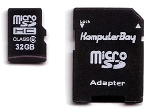 Komputerbay 32GB MicroSD SDHC Microsdhc Class 6 with Micro SD Adapter