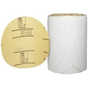 3M 214U 80 Grit, 6" Diameter Aluminum Oxide White Gold Paper Disc with Stikit Adhesive Backing Roll