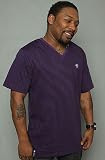 LRG The Grass Roots Striped V-Neck Tee in Purple,T-shirts for Men