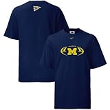 Nike Michigan Wolverines Navy Blue Team Football T-shirt