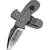 Benchmade Harley-Davidson 13310 Levitator Moneyclip Folding Knife - Silver Blade Satin Finish Plain Edge