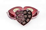 Valentine Dark Chocolate Covered Sea Salt Caramels 12 Pc in Elegant Heart Box