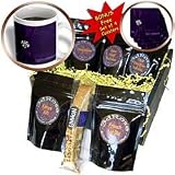 Beverly Turner Satin Ribbon Design - Purple Satin Ribbon on Velvet with Jewel - Coffee Gift Baskets - Coffee Gift Basket