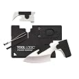Tool Logic CC2HB Pocket Hunter Card Tool, 2-Inch Blade with Gut Hook and LED Light, Black